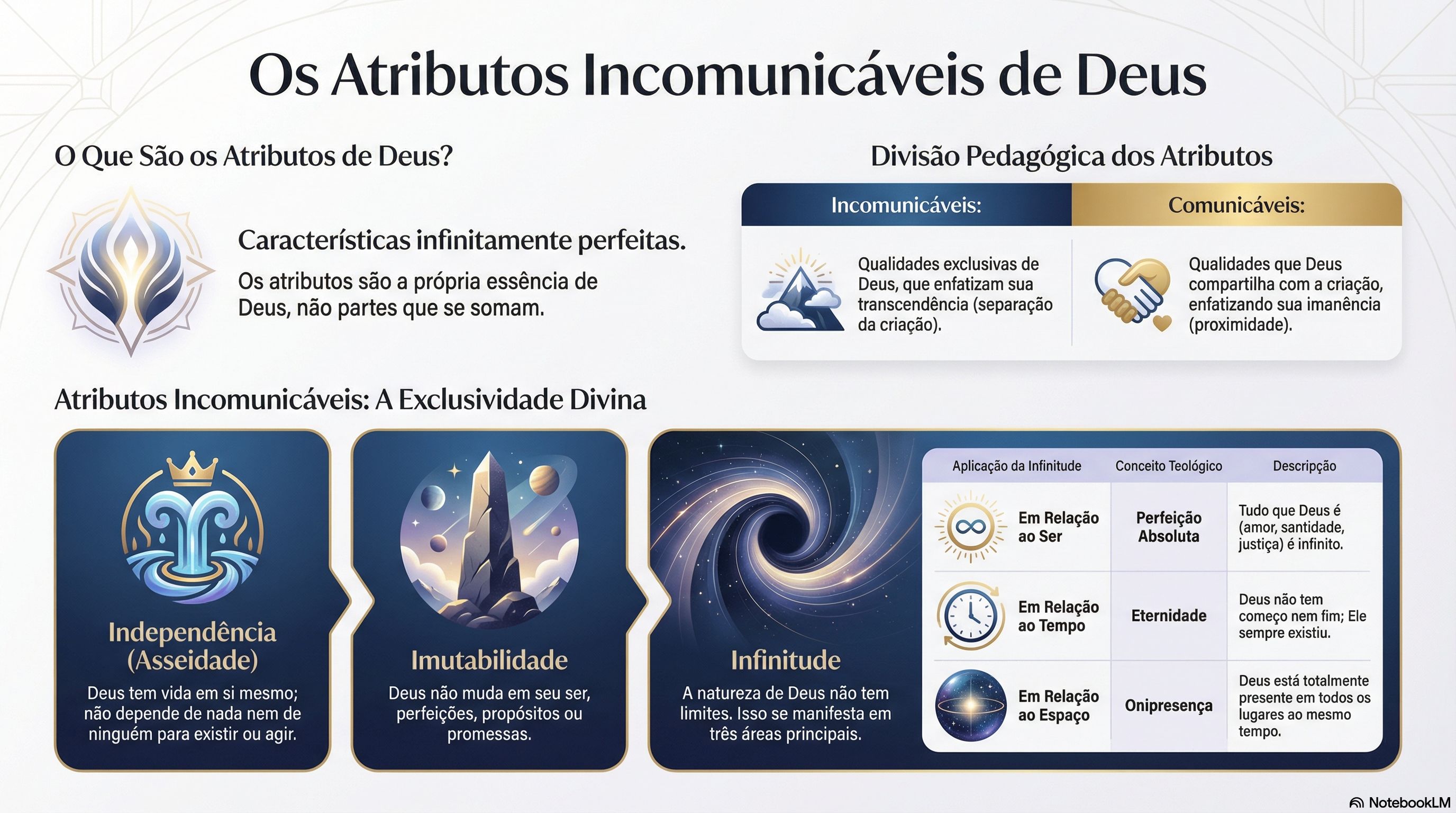 9.1. Os Atributos Incomunicáveis de Deus: A Natureza Eterna, Independente e Imutável do Criador (Jo. 5:26; Ml. 3:6; Sl. 139)