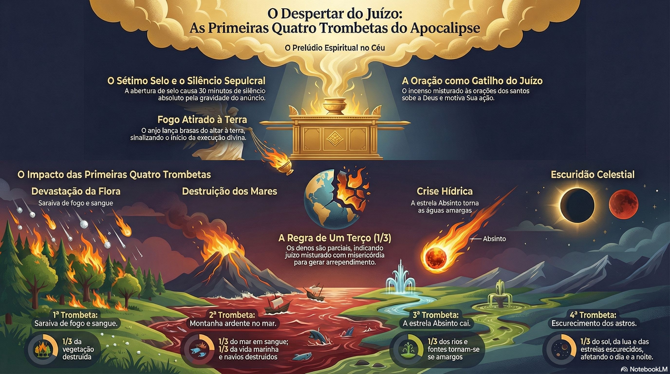 11. O Juízo das Sete Trombetas: A Resposta Divina às Orações e o Colapso da Natureza (Ap. 8:1-13)